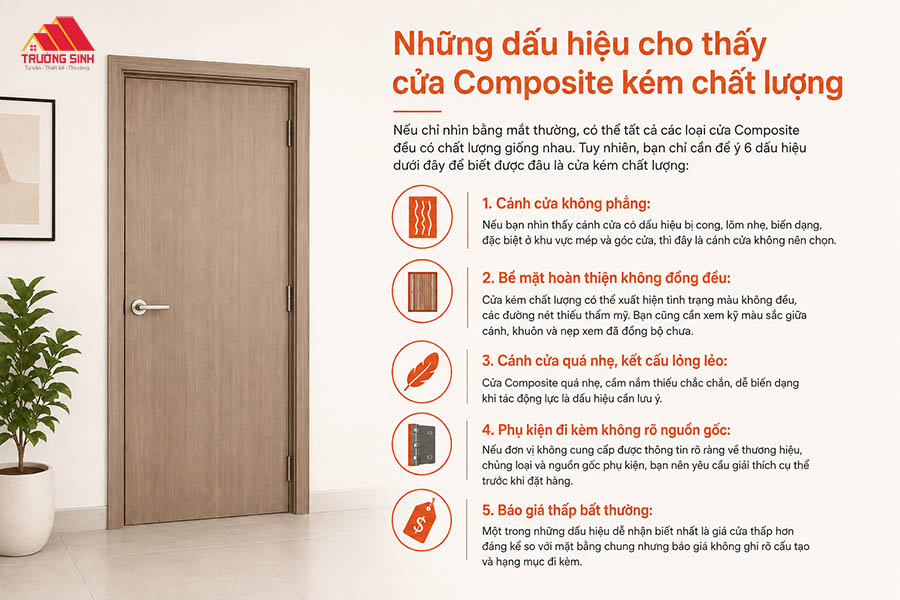 Những dấu hiệu cho thấy cửa Composite kém chất lượng